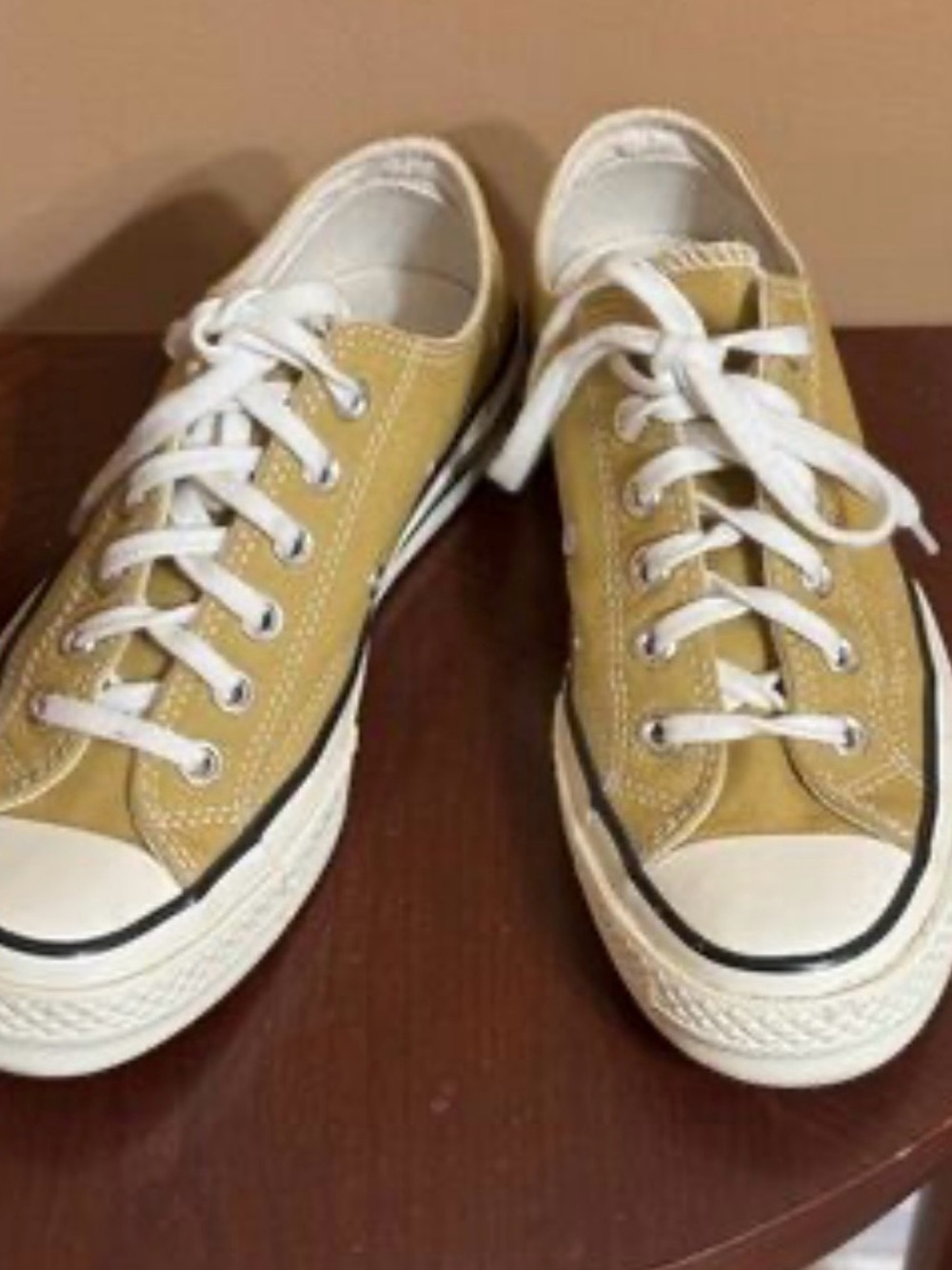 Converse Low Top Sneakers in Mustard Yellow and White